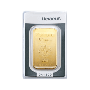 Heraeus Goldbarren 50 g