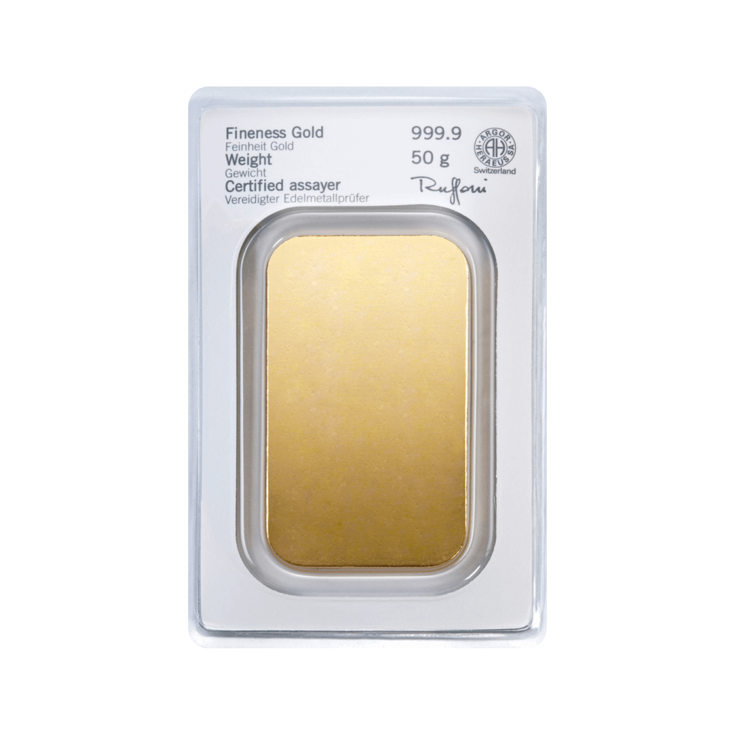 Heraeus Goldbarren 50 g