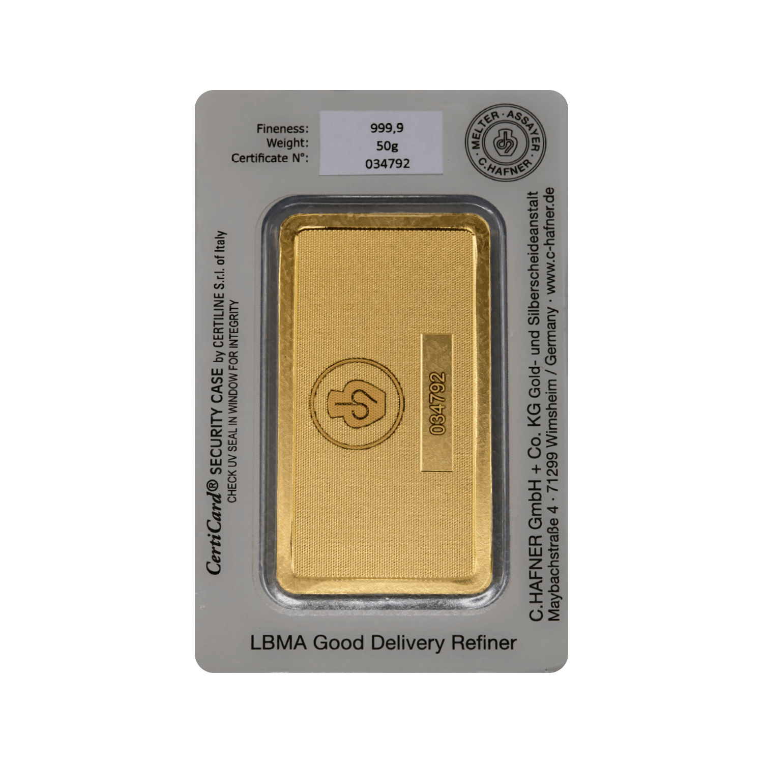 C.Hafner Goldbarren 50g
