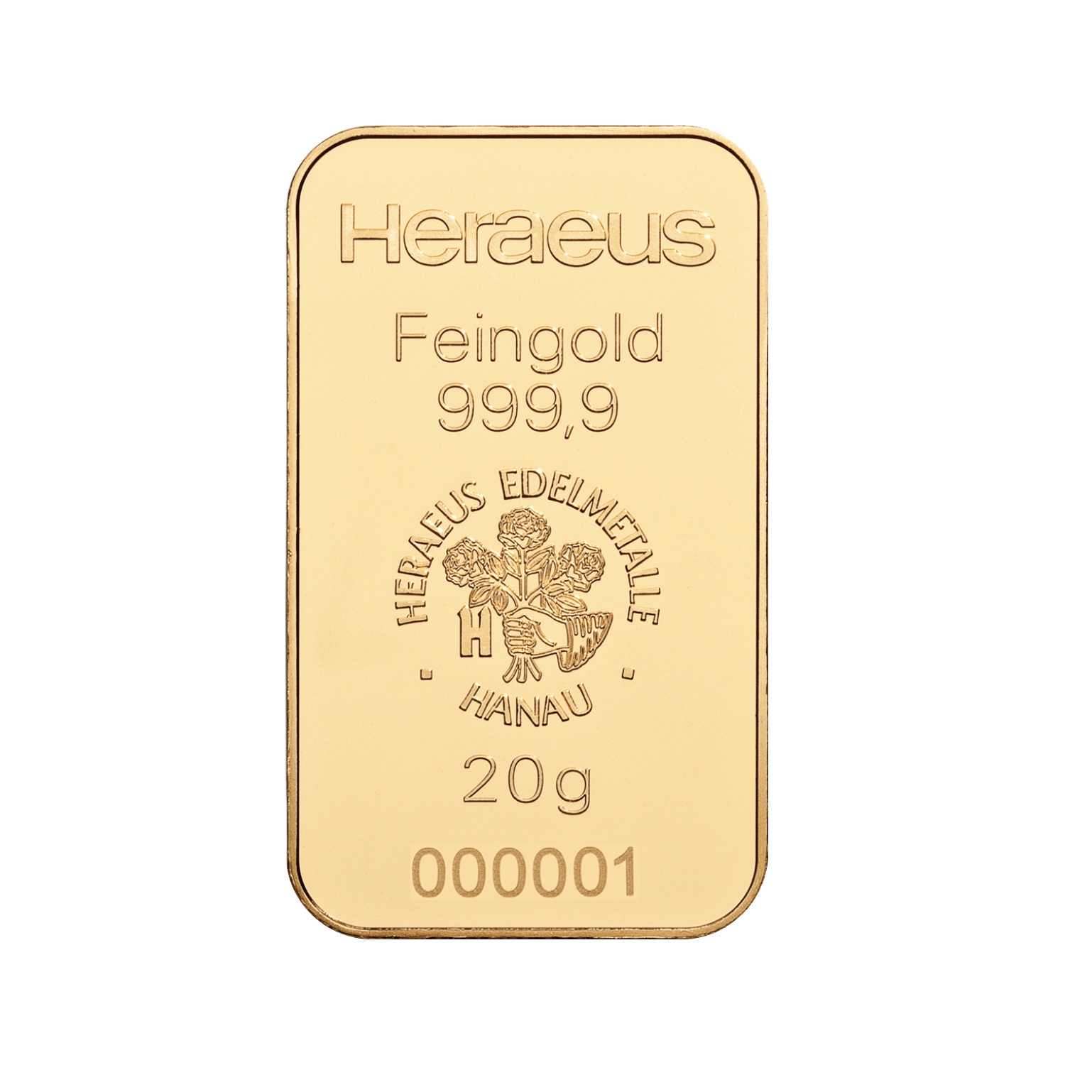 Heraeus Goldbarren 20g