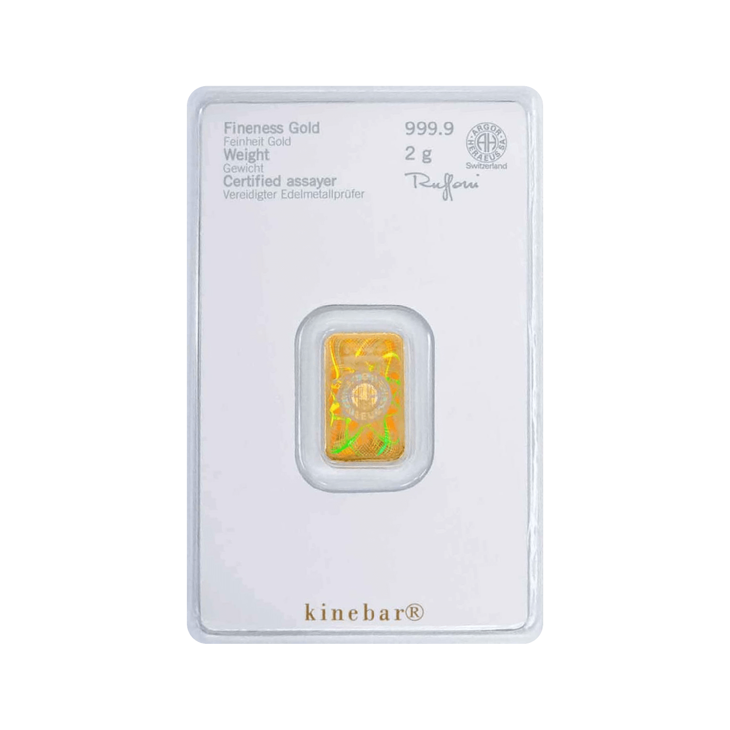 Kinebar Goldbarren 2g